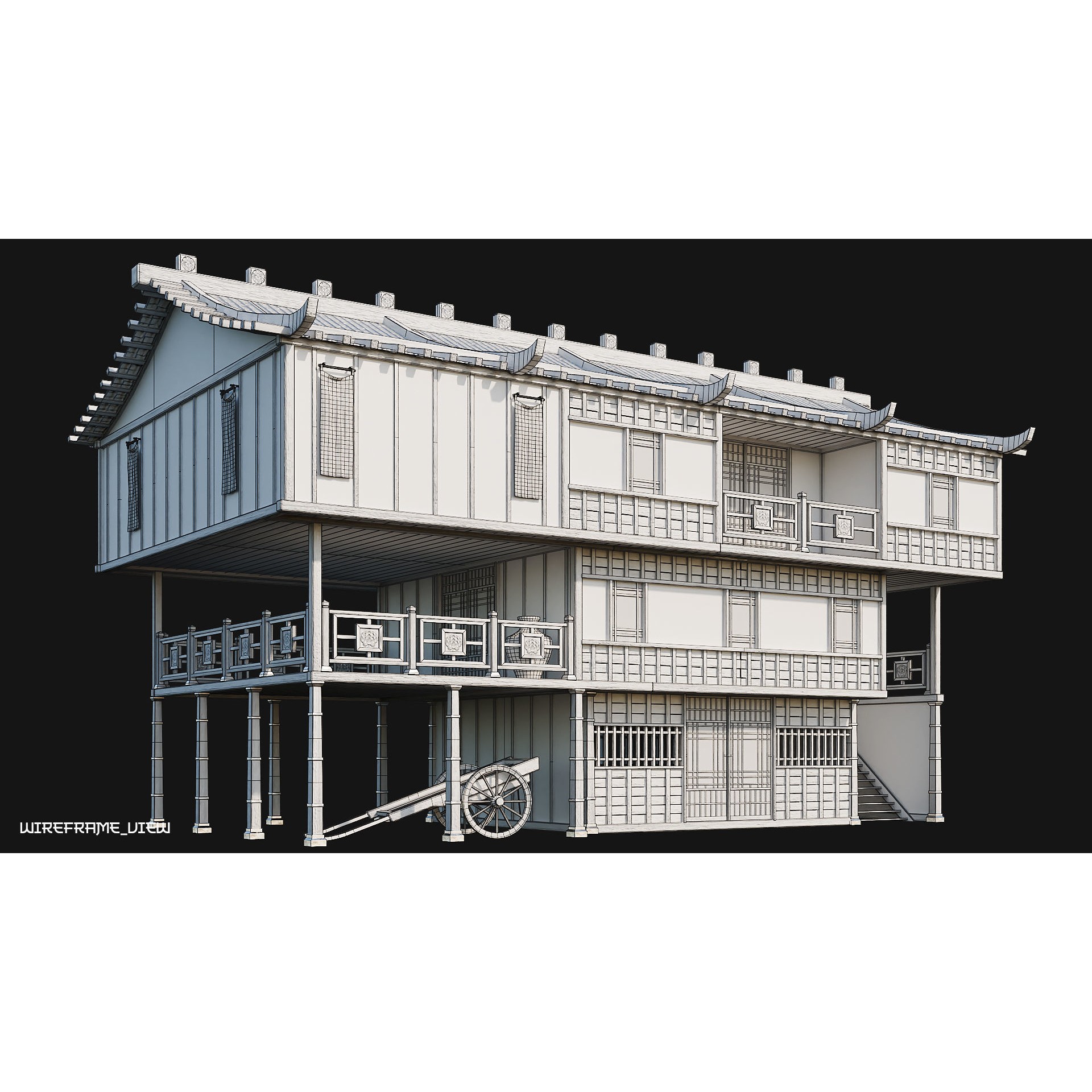 50 Japan Buildings - Low-Poly Game-Ready 3D Model - View 98