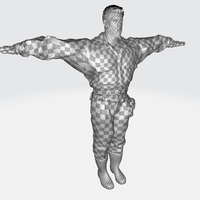 Rick Military Mechanic - Low-Poly Game-Ready 3D Model