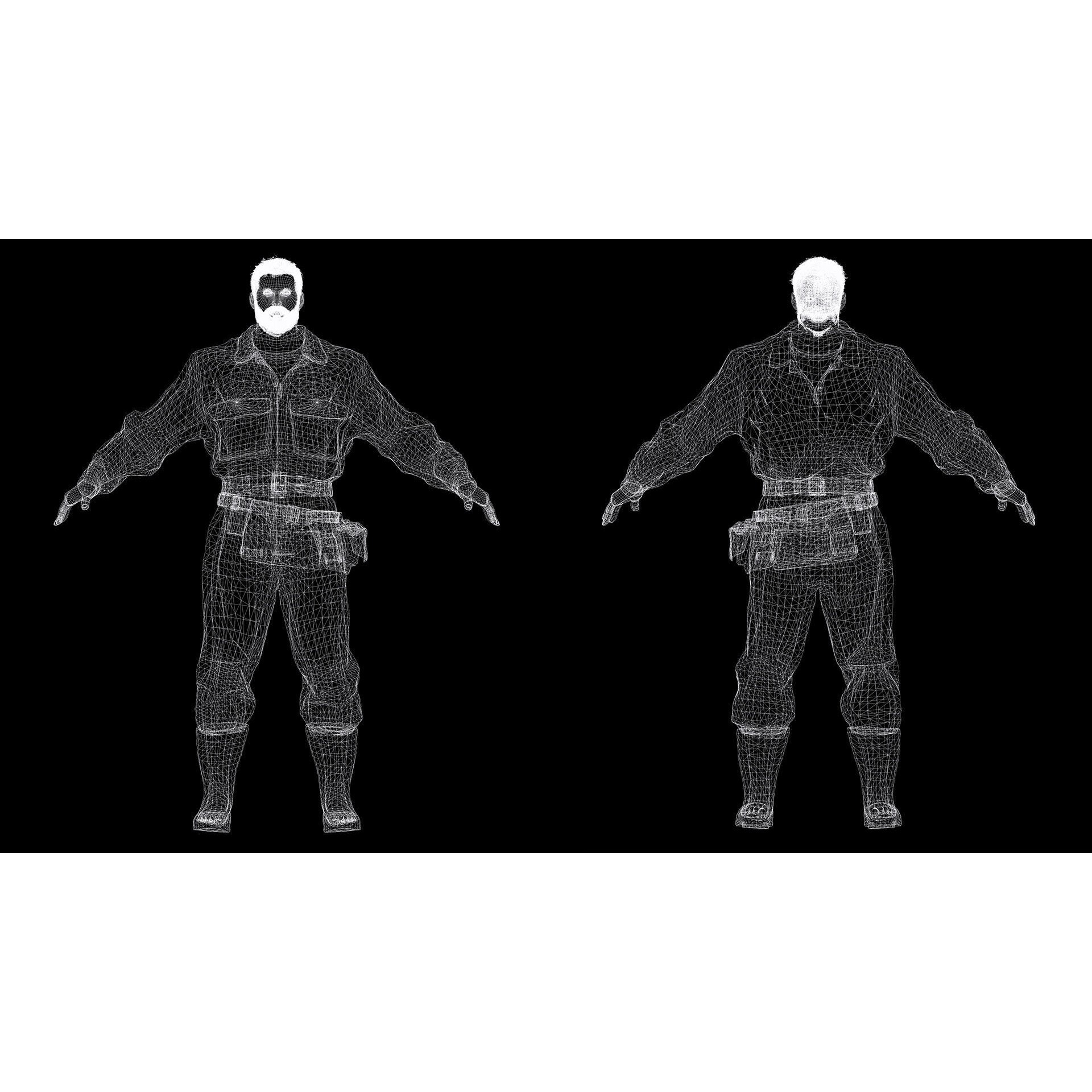 Rick Military Mechanic - Low-Poly Game-Ready 3D Model - View 10