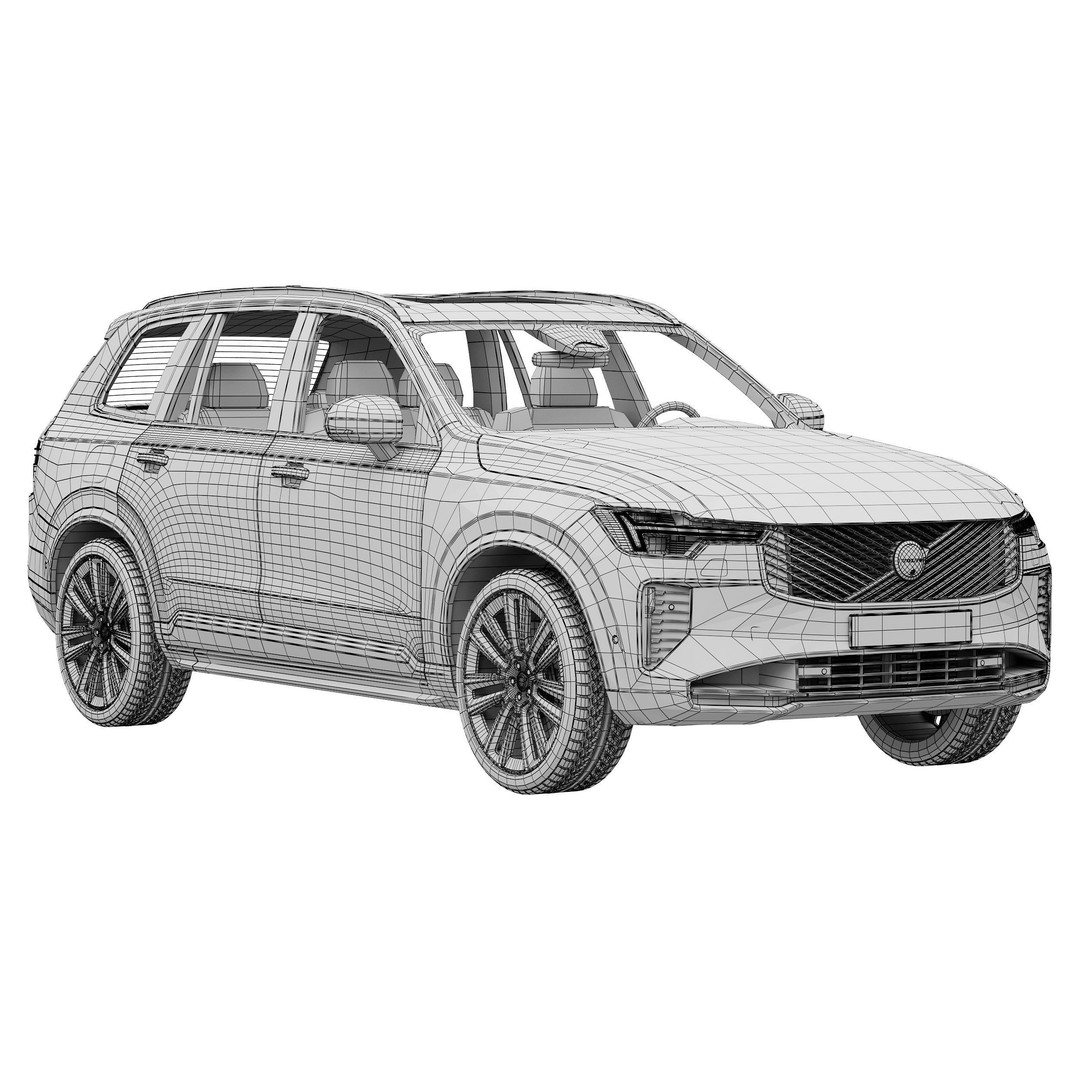 Volvo XC90 2025 3D Model – High Poly SUV Asset, FBX, PBR Textures - View 16