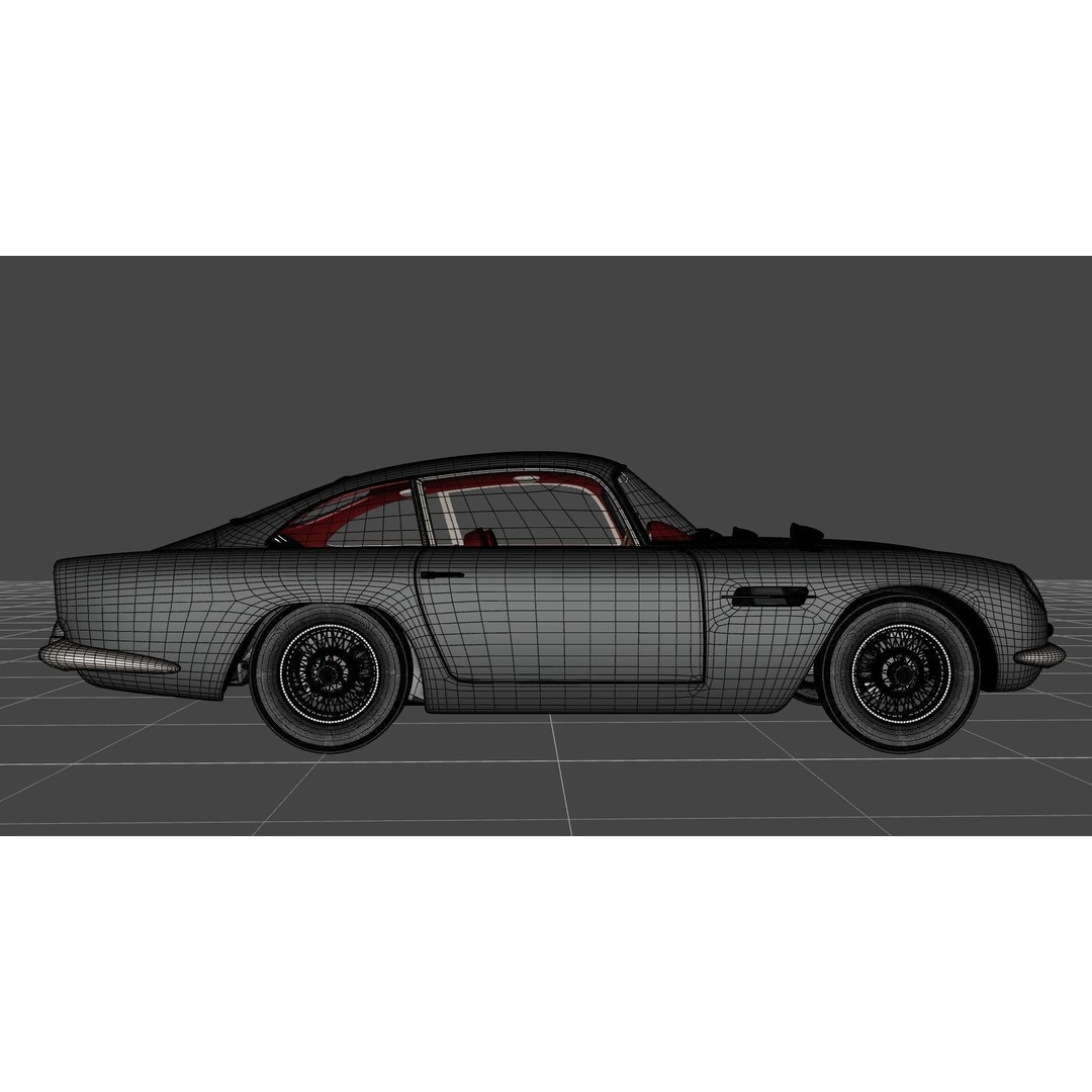Aston Martin DB5 3D Model – Low Poly Game Asset, FBX, OBJ - View 10