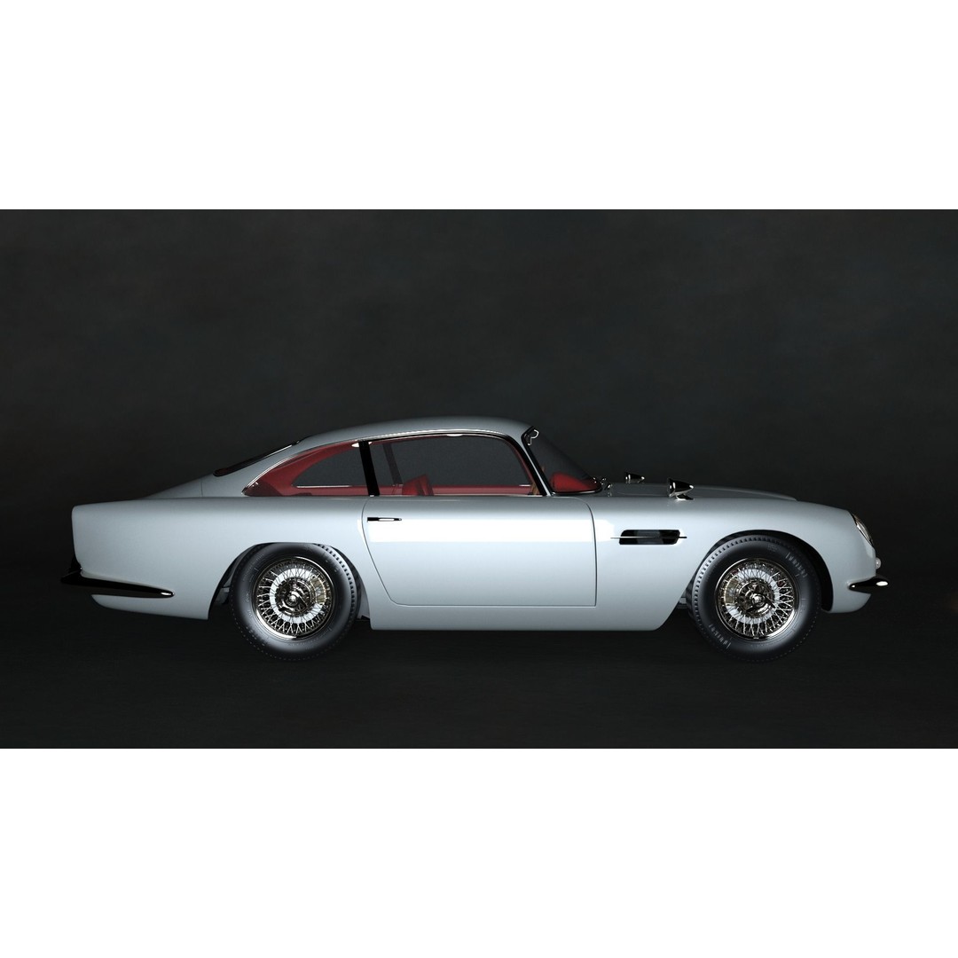 Aston Martin DB5 3D Model – Low Poly Game Asset, FBX, OBJ - View 3