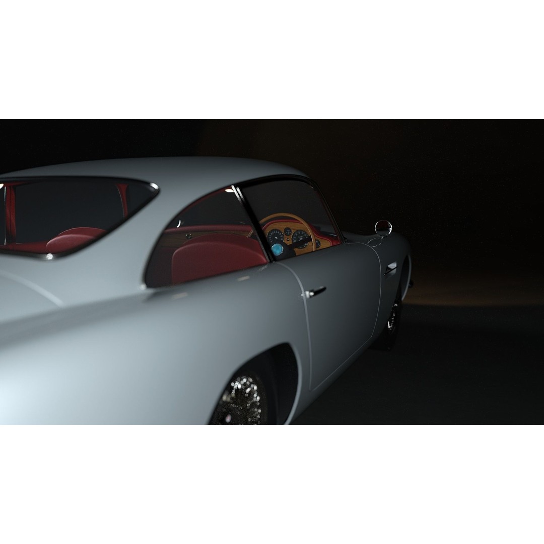 Aston Martin DB5 3D Model – Low Poly Game Asset, FBX, OBJ - View 5