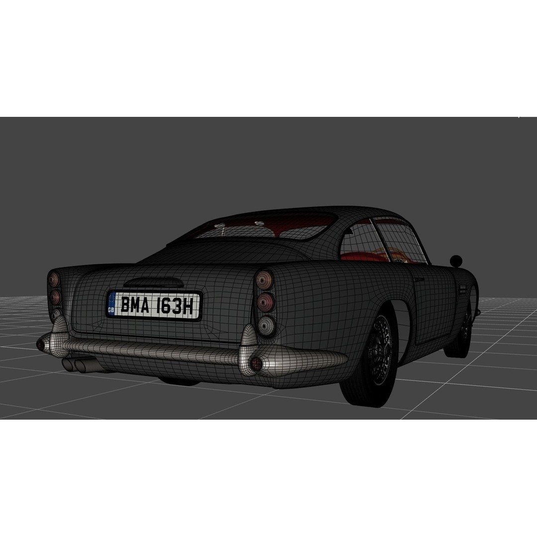 Aston Martin DB5 3D Model – Low Poly Game Asset, FBX, OBJ - View 6