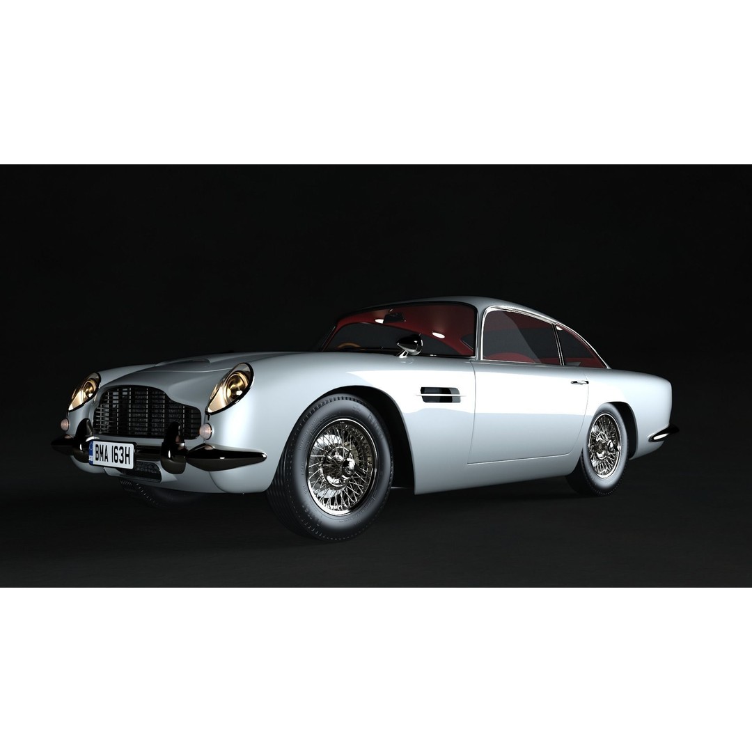Aston Martin DB5 3D Model – Low Poly Game Asset, FBX, OBJ - View 8
