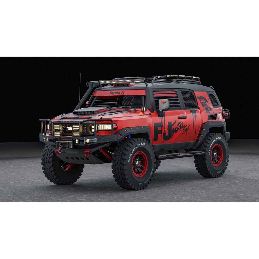 Toyota FJ Cruiser 3D Model – High Poly Rigged Off-Road Asset, Blender, FBX, OBJ - View 3