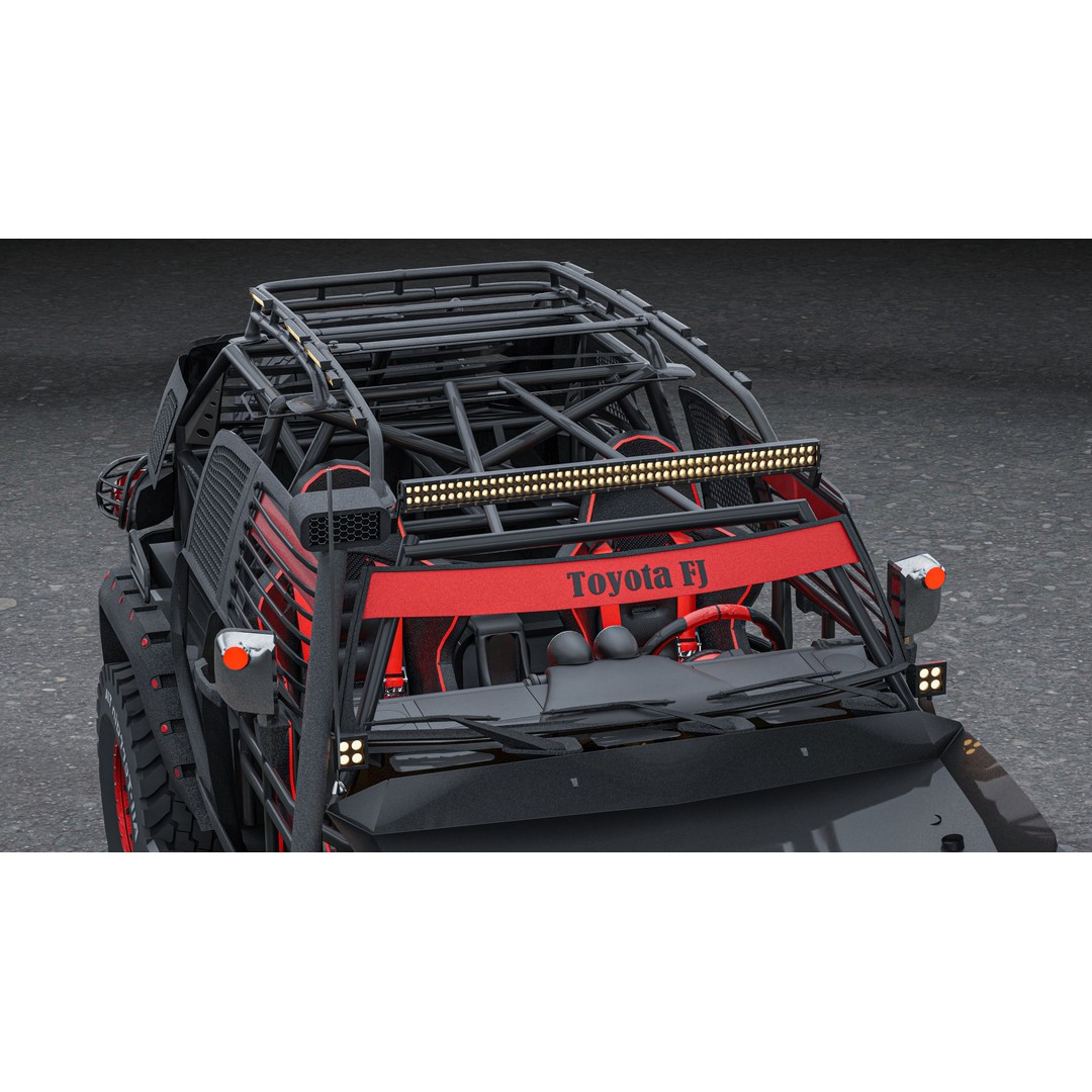 Toyota FJ Cruiser 3D Model – High Poly Rigged Off-Road Asset, Blender, FBX, OBJ - View 6