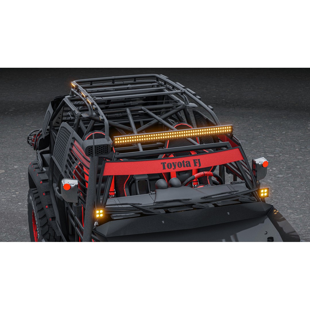 Toyota FJ Cruiser 3D Model – High Poly Rigged Off-Road Asset, Blender, FBX, OBJ - View 7