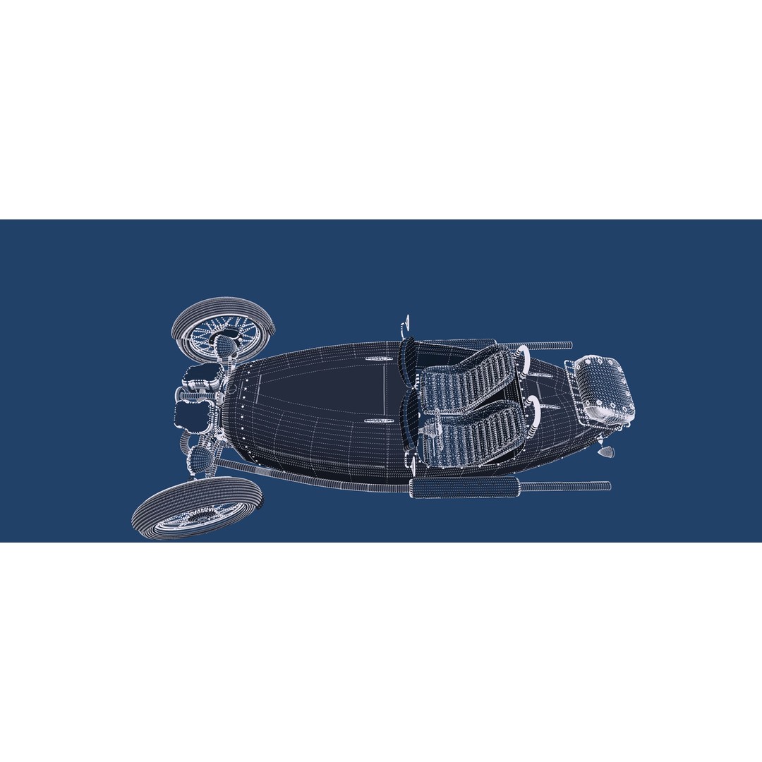 Morgan 3 Wheeler 3D Model – Antique British Roadster, FBX & OBJ