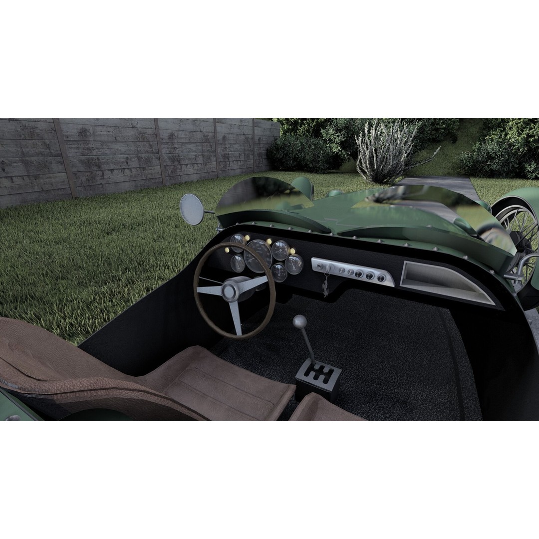 Morgan 3 Wheeler 3D Model – Antique British Roadster, FBX & OBJ - View 14