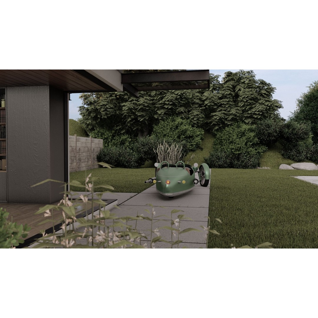 Morgan 3 Wheeler 3D Model – Antique British Roadster, FBX & OBJ - View 20