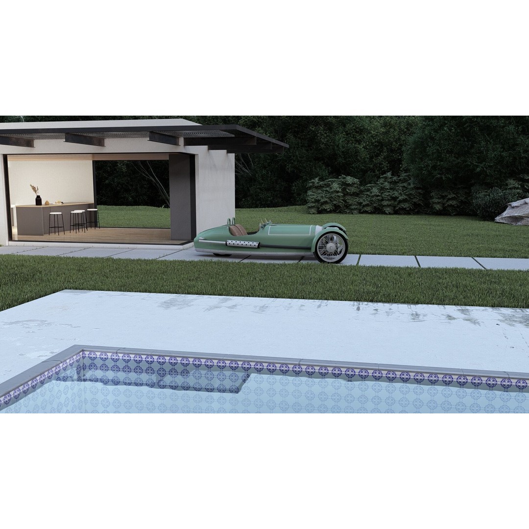 Morgan 3 Wheeler 3D Model – Antique British Roadster, FBX & OBJ - View 27