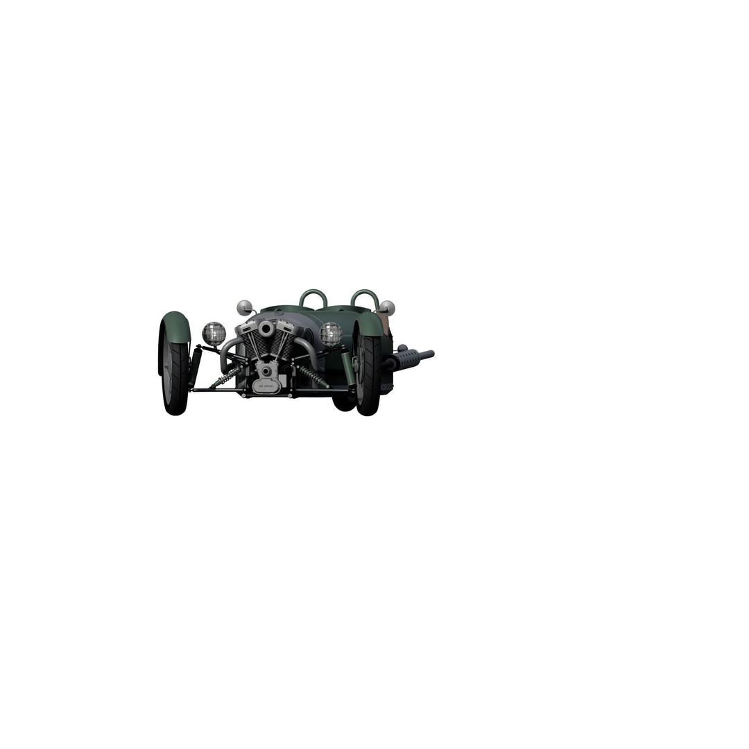 Morgan 3 Wheeler 3D Model – Antique British Roadster, FBX & OBJ - View 3