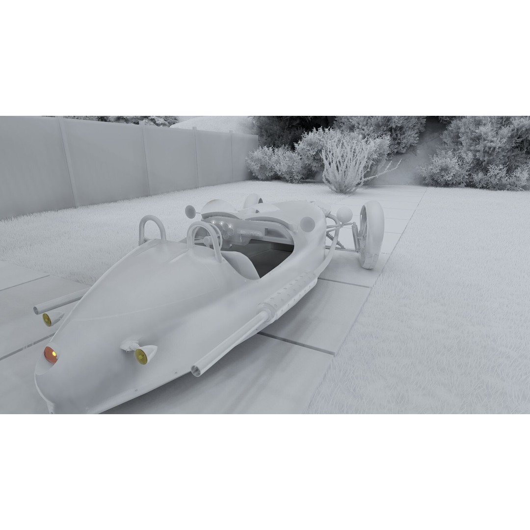 Morgan 3 Wheeler 3D Model – Antique British Roadster, FBX & OBJ - View 33