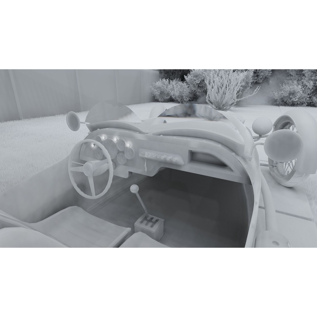 Morgan 3 Wheeler 3D Model – Antique British Roadster, FBX & OBJ - View 34