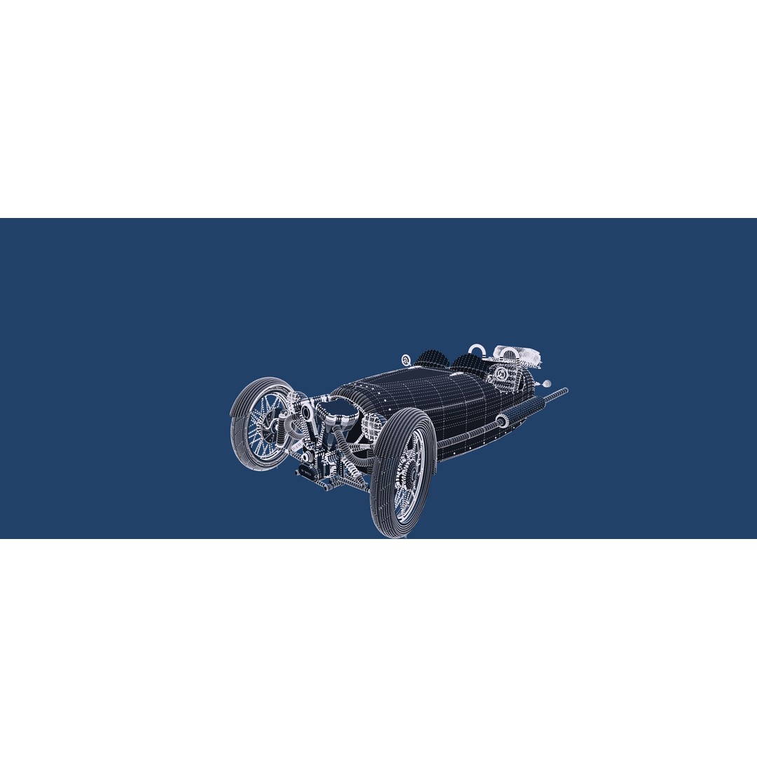 Morgan 3 Wheeler 3D Model – Antique British Roadster, FBX & OBJ - View 40