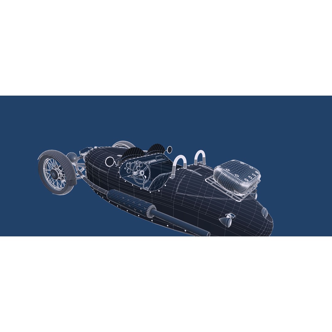 Morgan 3 Wheeler 3D Model – Antique British Roadster, FBX & OBJ - View 41