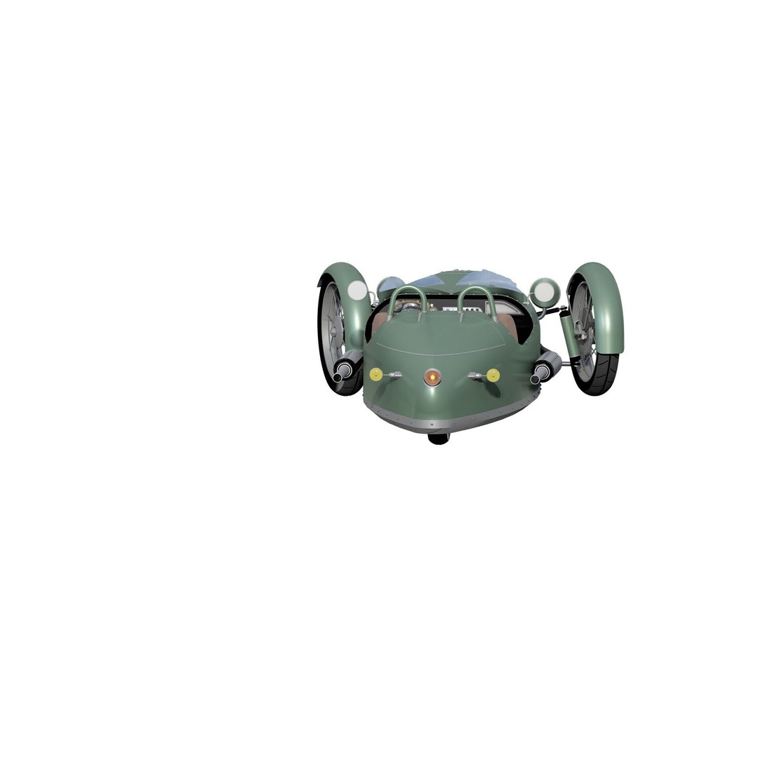 Morgan 3 Wheeler 3D Model – Antique British Roadster, FBX & OBJ - View 7