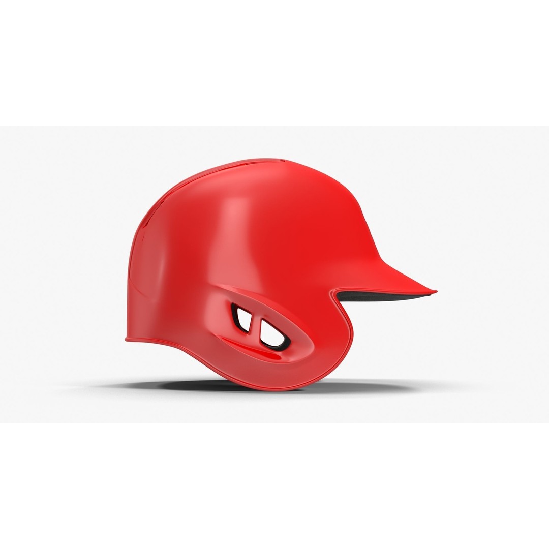 Baseball Helmet 3D Model – Low Poly St. Louis Red for Games, FBX - View 11