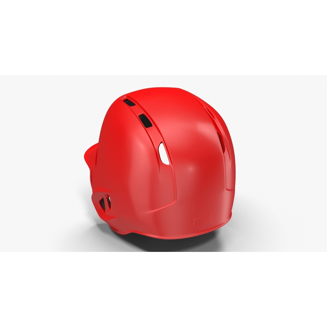 Baseball Helmet 3D Model – Low Poly St. Louis Red for Games, FBX - View 5