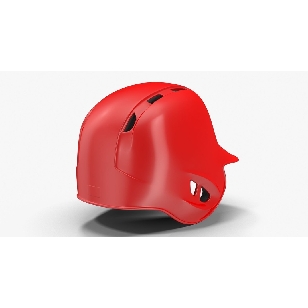 Baseball Helmet 3D Model – Low Poly St. Louis Red for Games, FBX - View 8