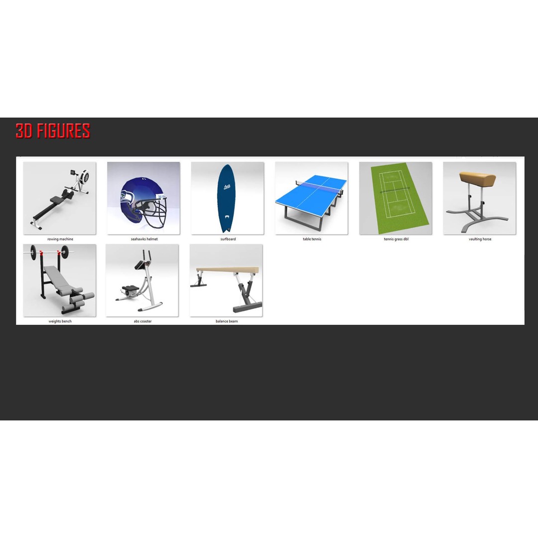 Low Poly Sport and Fitness 3D Model – Collection of Game-Ready Assets