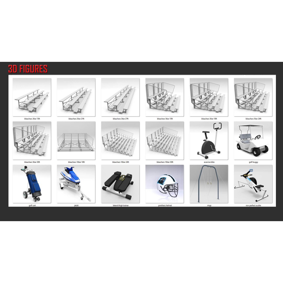 Low Poly Sport and Fitness 3D Model – Collection of Game-Ready Assets - View 14