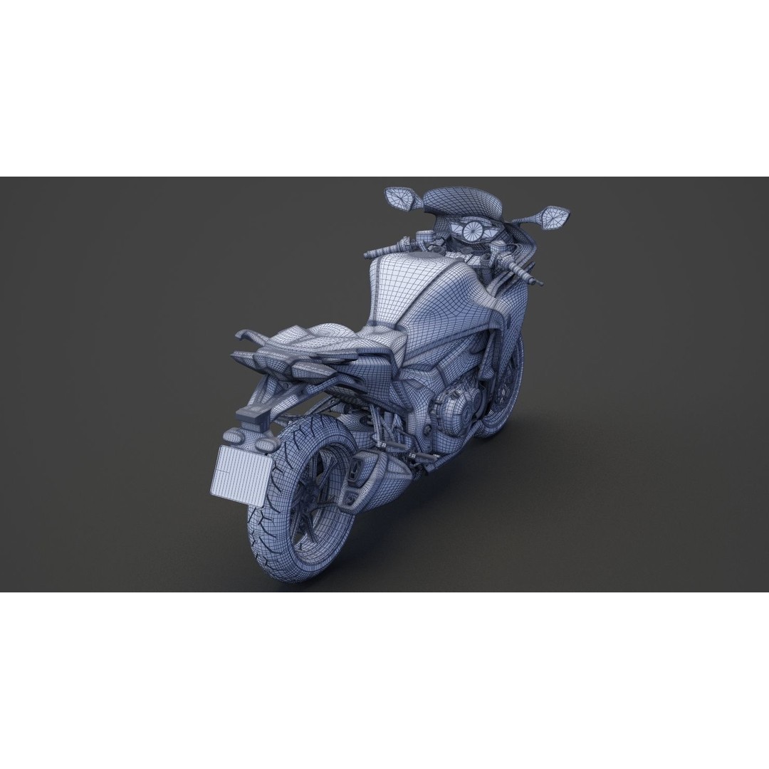 2015 Honda VFR 1200F 3D Model – High Poly Motorcycle Asset, FBX, OBJ