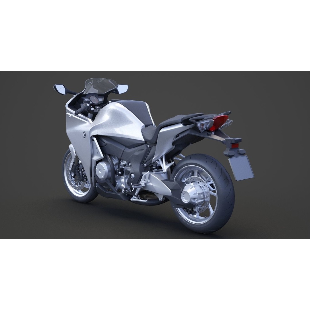 2015 Honda VFR 1200F 3D Model – High Poly Motorcycle Asset, FBX, OBJ - View 10