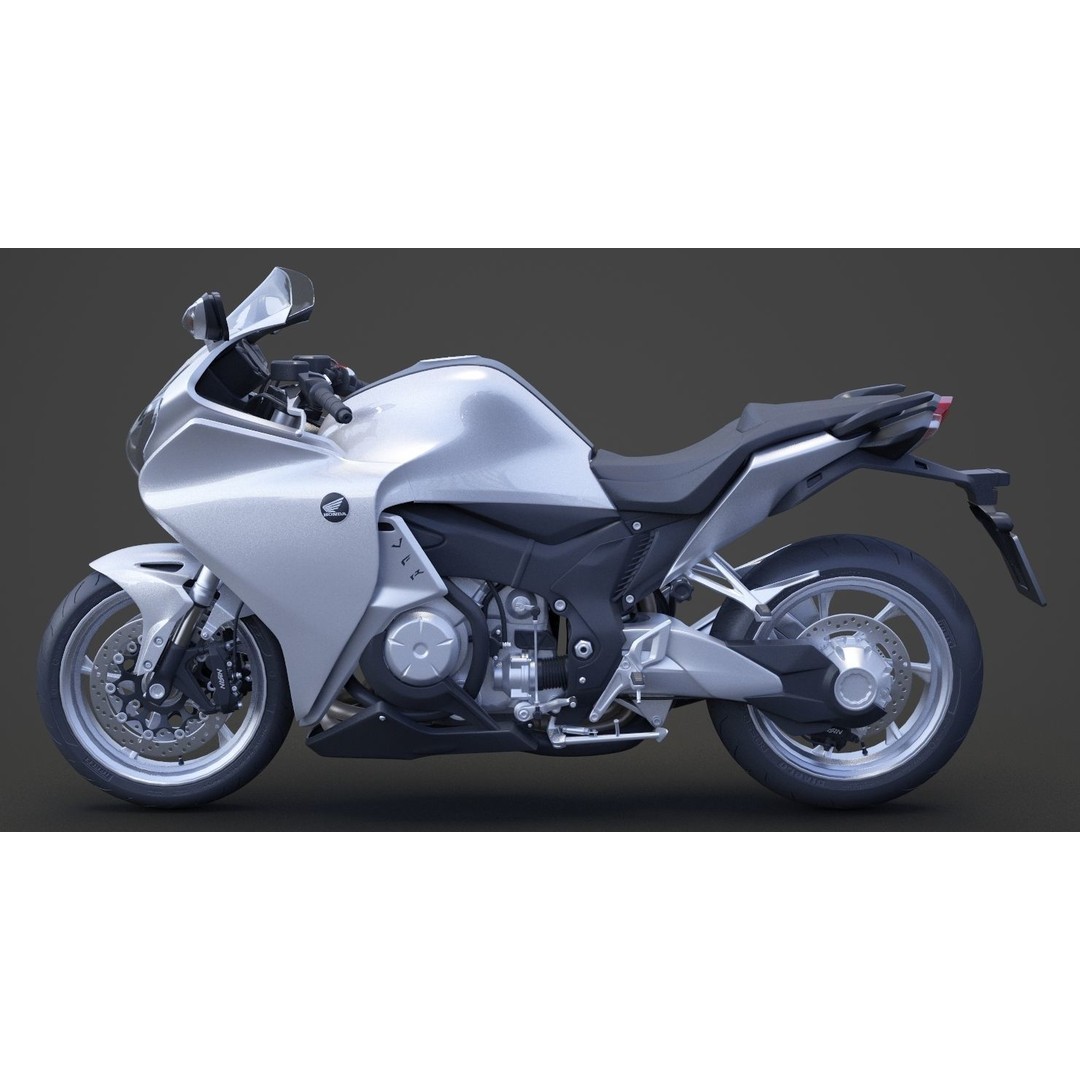 2015 Honda VFR 1200F 3D Model – High Poly Motorcycle Asset, FBX, OBJ - View 11
