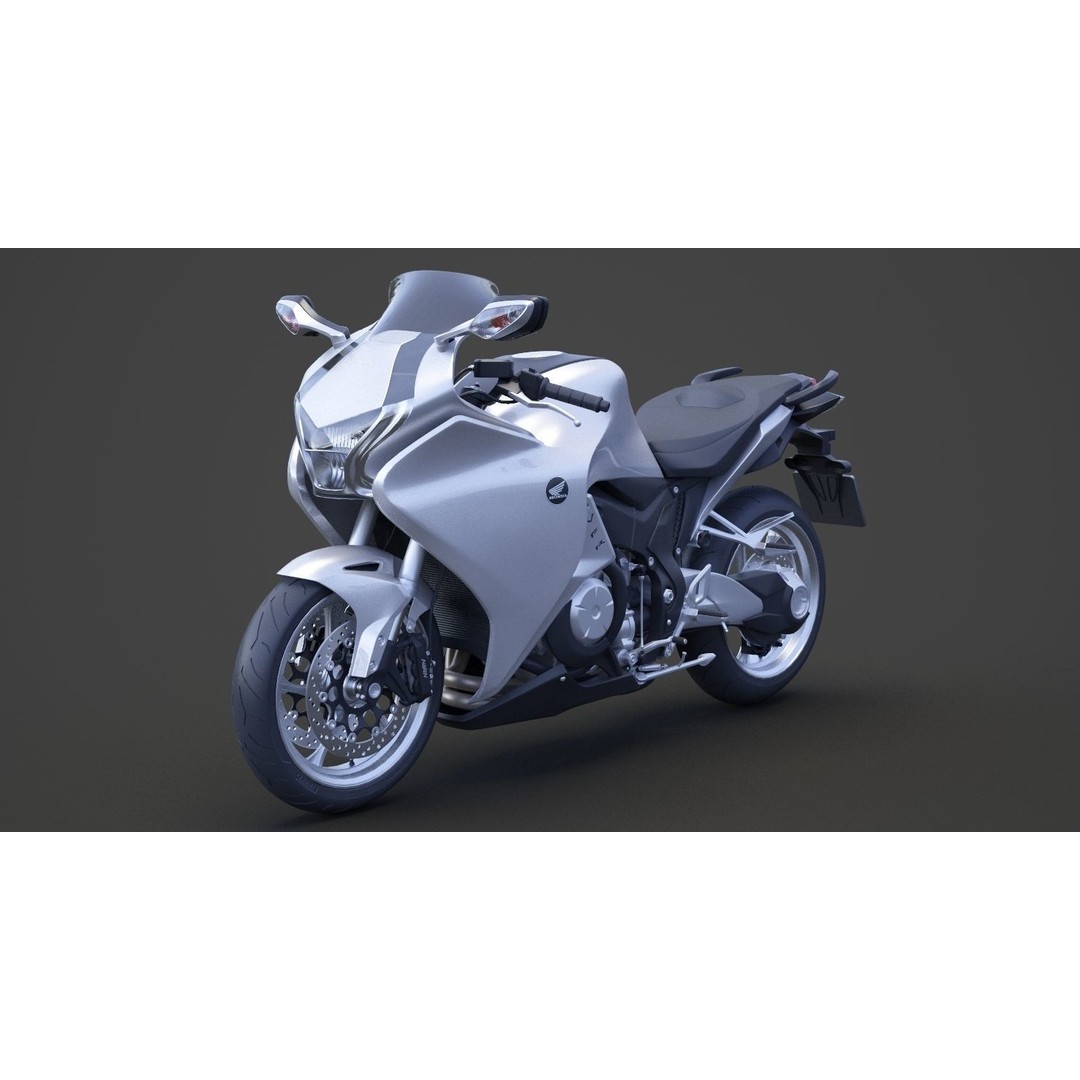 2015 Honda VFR 1200F 3D Model – High Poly Motorcycle Asset, FBX, OBJ - View 12