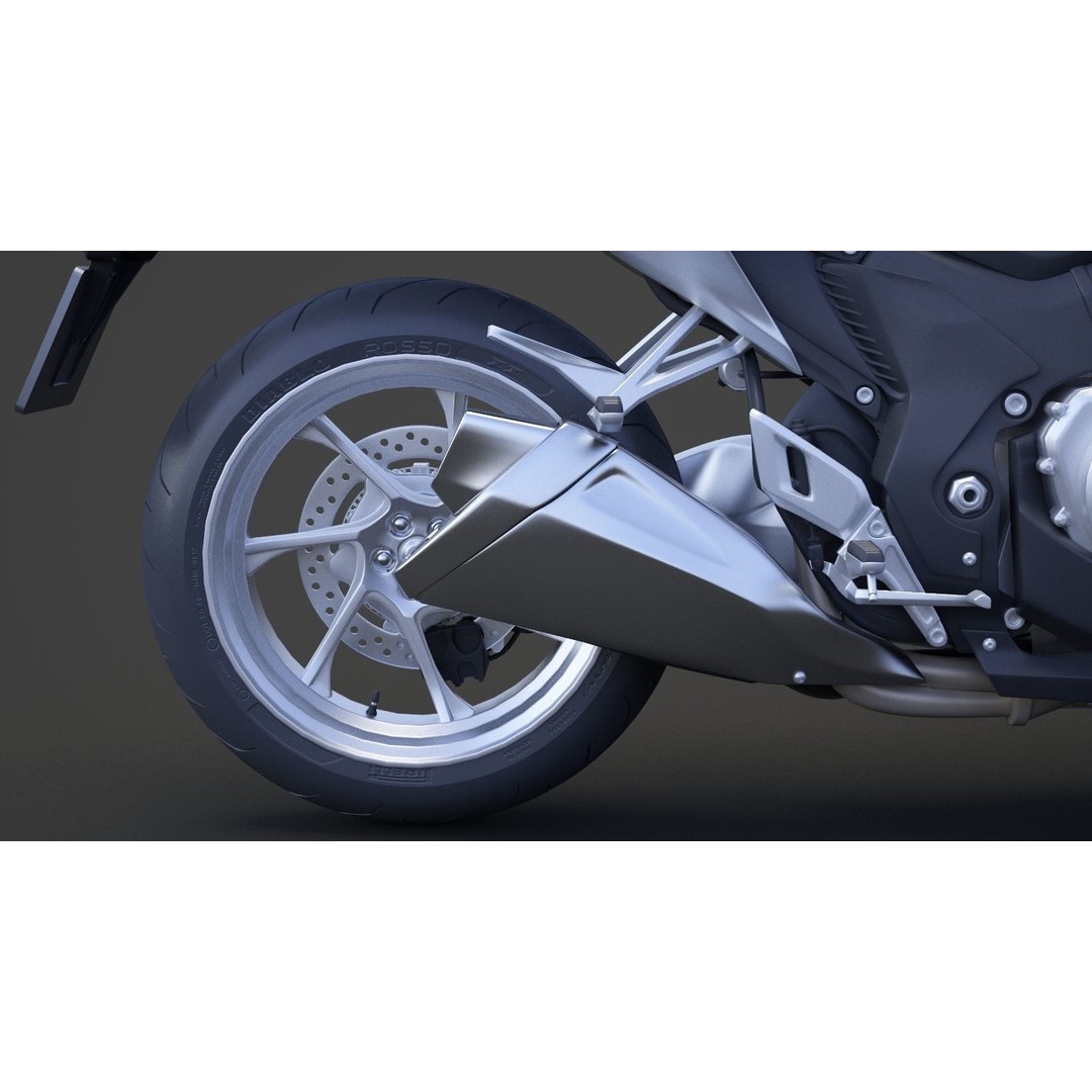 2015 Honda VFR 1200F 3D Model – High Poly Motorcycle Asset, FBX, OBJ - View 19