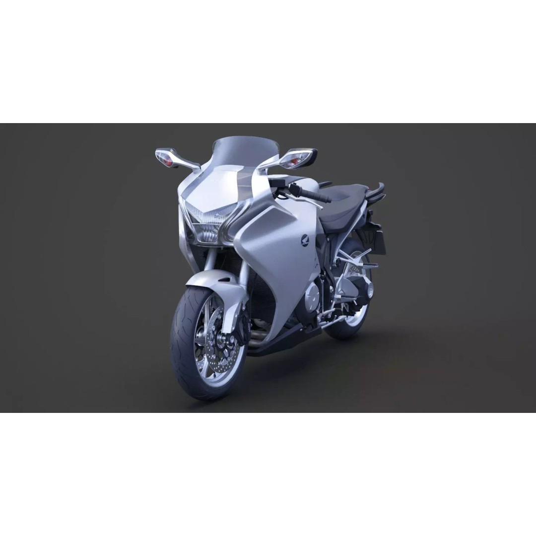 2015 Honda VFR 1200F 3D Model – High Poly Motorcycle Asset, FBX, OBJ - View 2