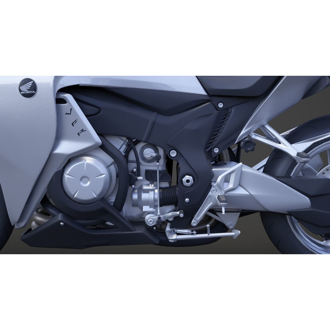 2015 Honda VFR 1200F 3D Model – High Poly Motorcycle Asset, FBX, OBJ - View 21
