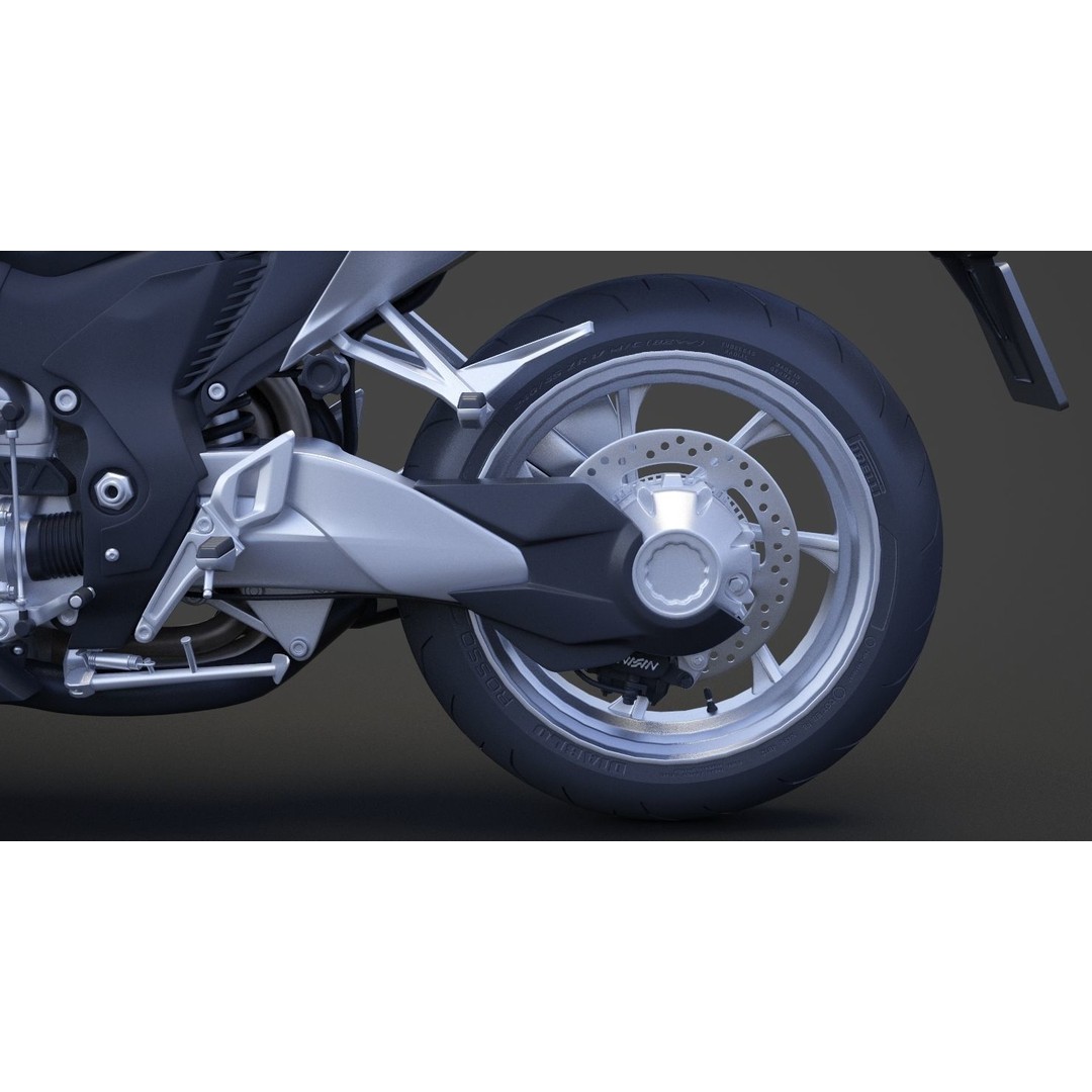 2015 Honda VFR 1200F 3D Model – High Poly Motorcycle Asset, FBX, OBJ - View 22