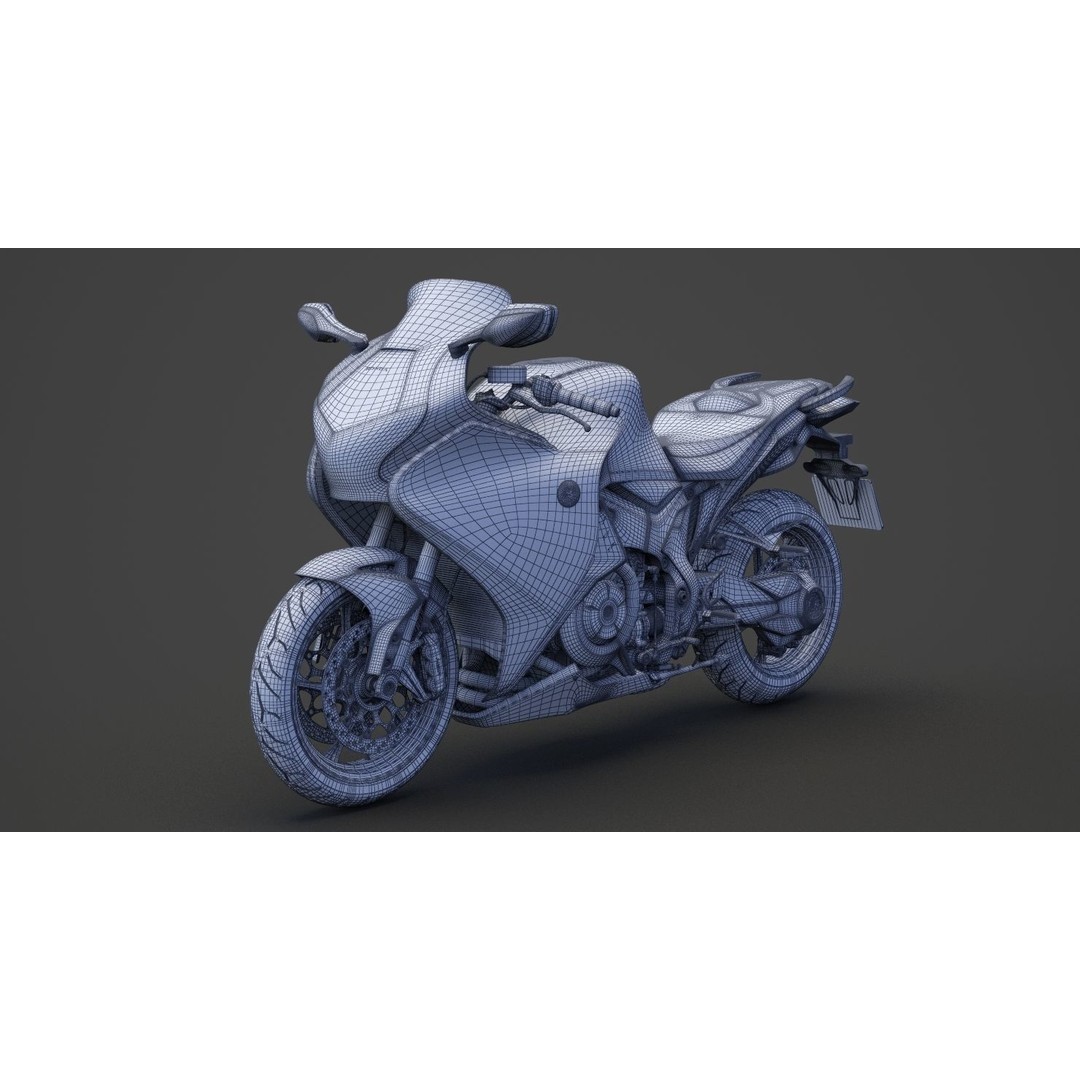 2015 Honda VFR 1200F 3D Model – High Poly Motorcycle Asset, FBX, OBJ - View 25