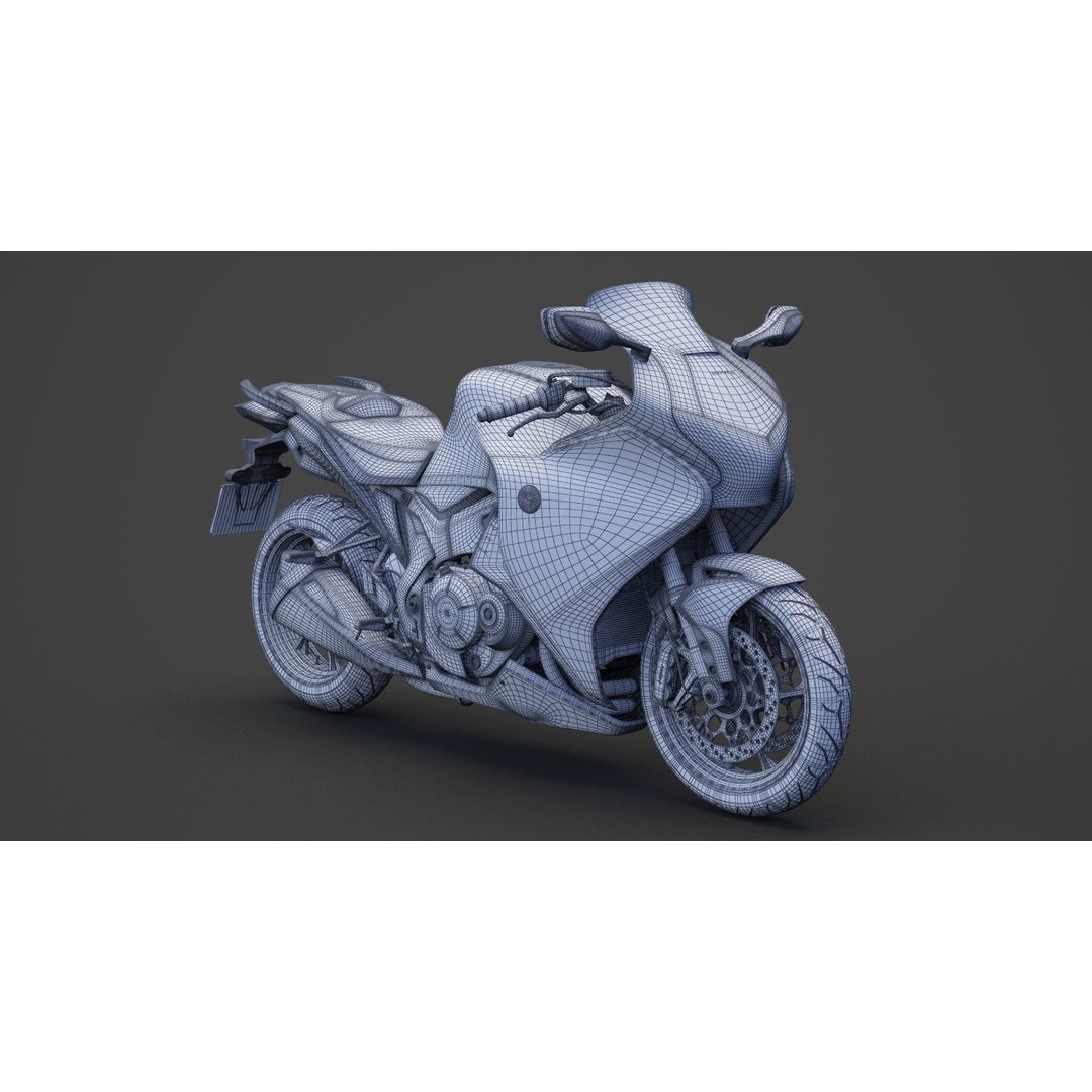 2015 Honda VFR 1200F 3D Model – High Poly Motorcycle Asset, FBX, OBJ - View 26