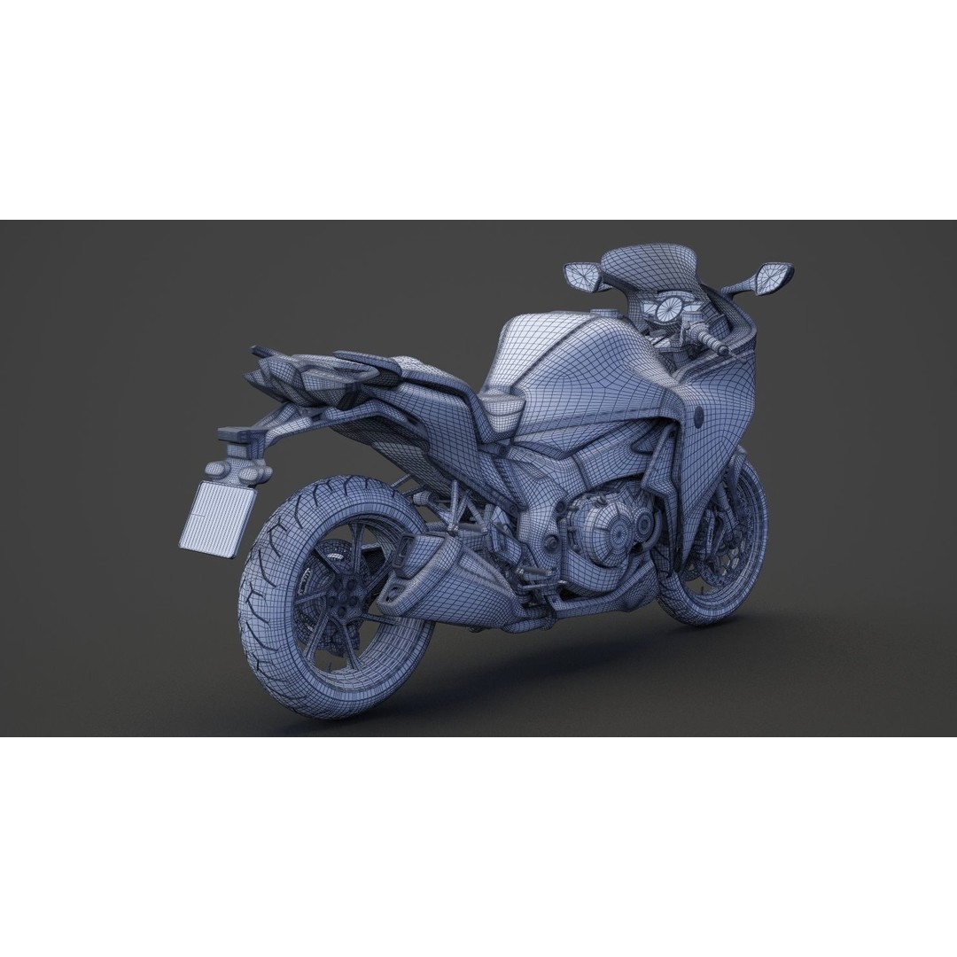2015 Honda VFR 1200F 3D Model – High Poly Motorcycle Asset, FBX, OBJ - View 27