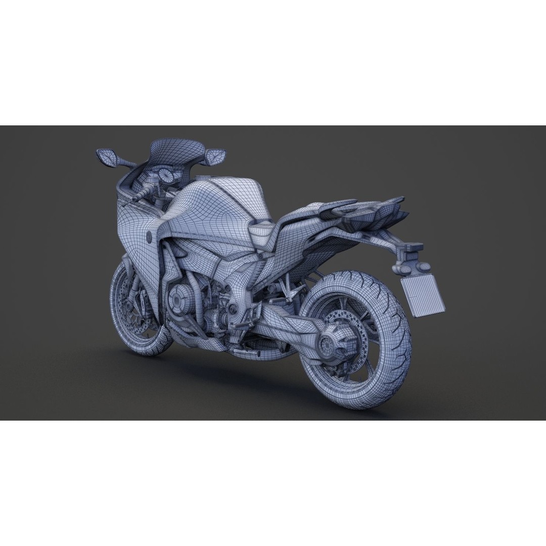 2015 Honda VFR 1200F 3D Model – High Poly Motorcycle Asset, FBX, OBJ - View 28