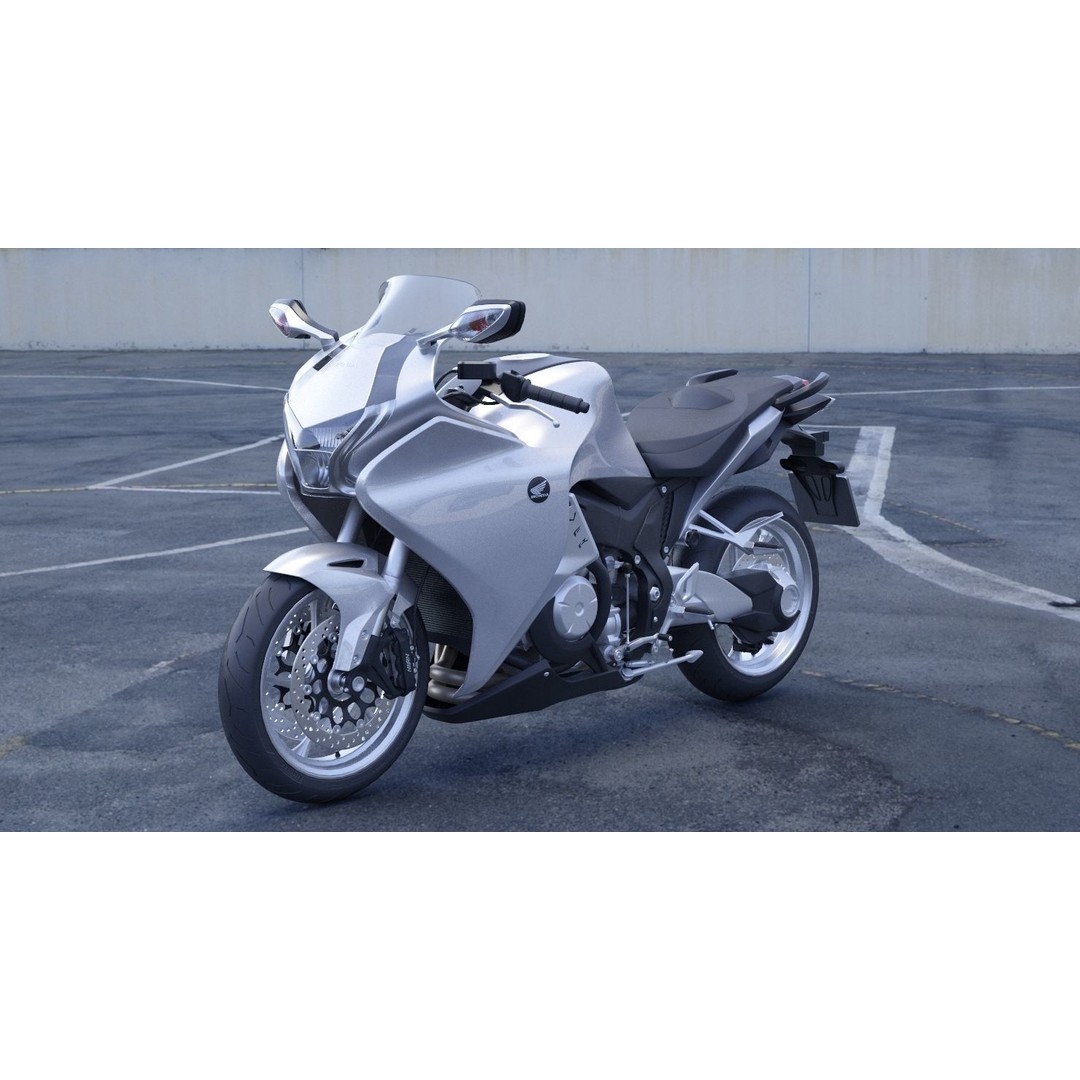 2015 Honda VFR 1200F 3D Model – High Poly Motorcycle Asset, FBX, OBJ - View 3
