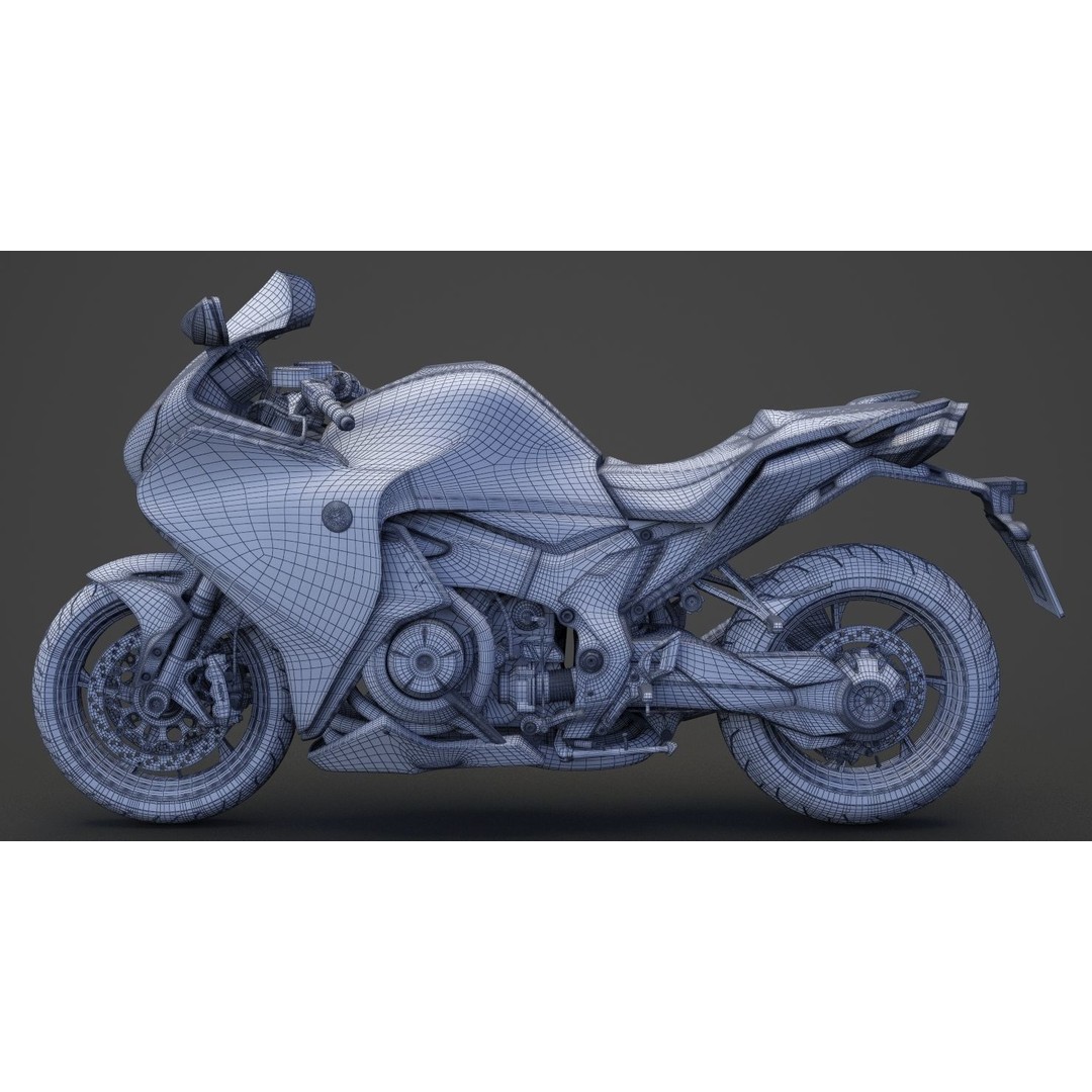 2015 Honda VFR 1200F 3D Model – High Poly Motorcycle Asset, FBX, OBJ - View 30