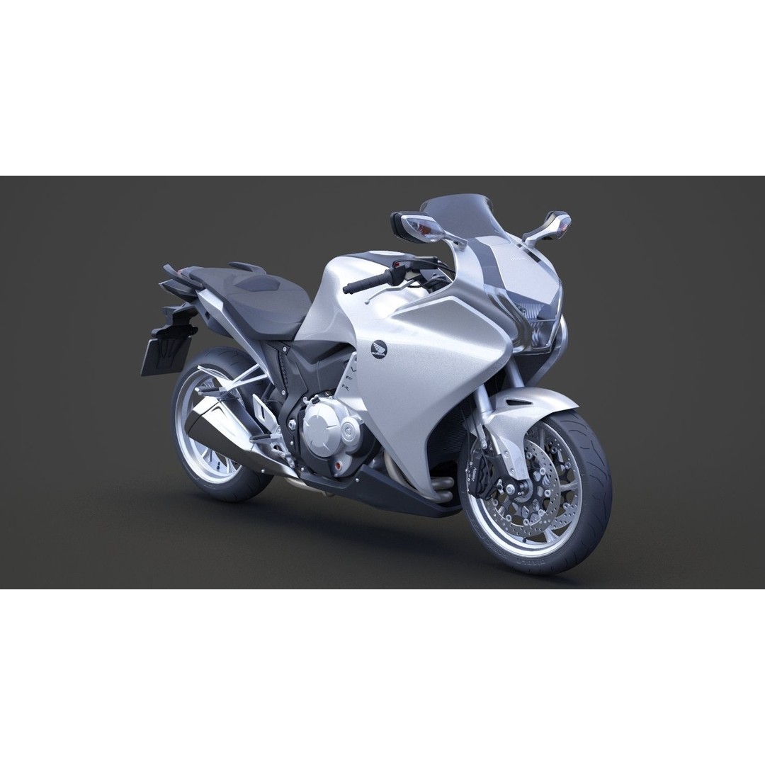 2015 Honda VFR 1200F 3D Model – High Poly Motorcycle Asset, FBX, OBJ - View 6