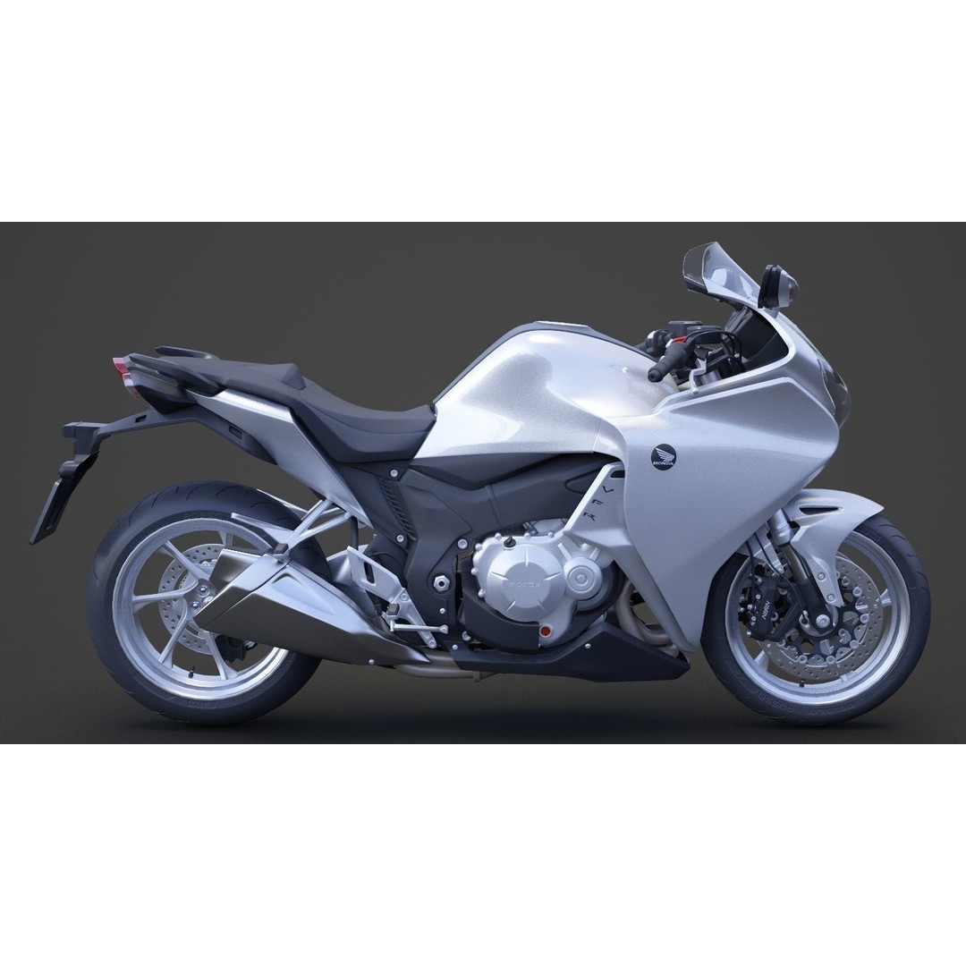 2015 Honda VFR 1200F 3D Model – High Poly Motorcycle Asset, FBX, OBJ - View 7