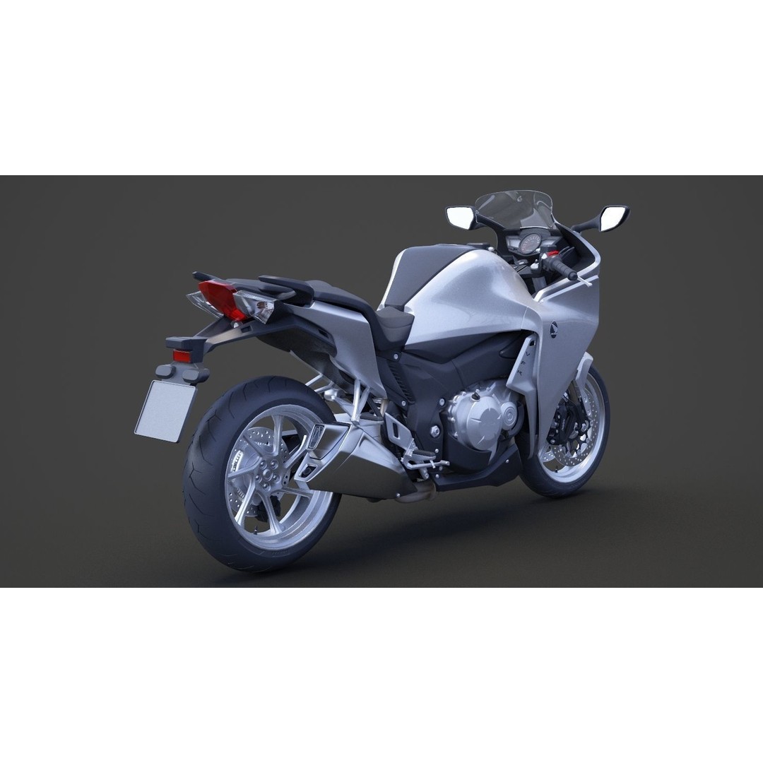 2015 Honda VFR 1200F 3D Model – High Poly Motorcycle Asset, FBX, OBJ - View 8