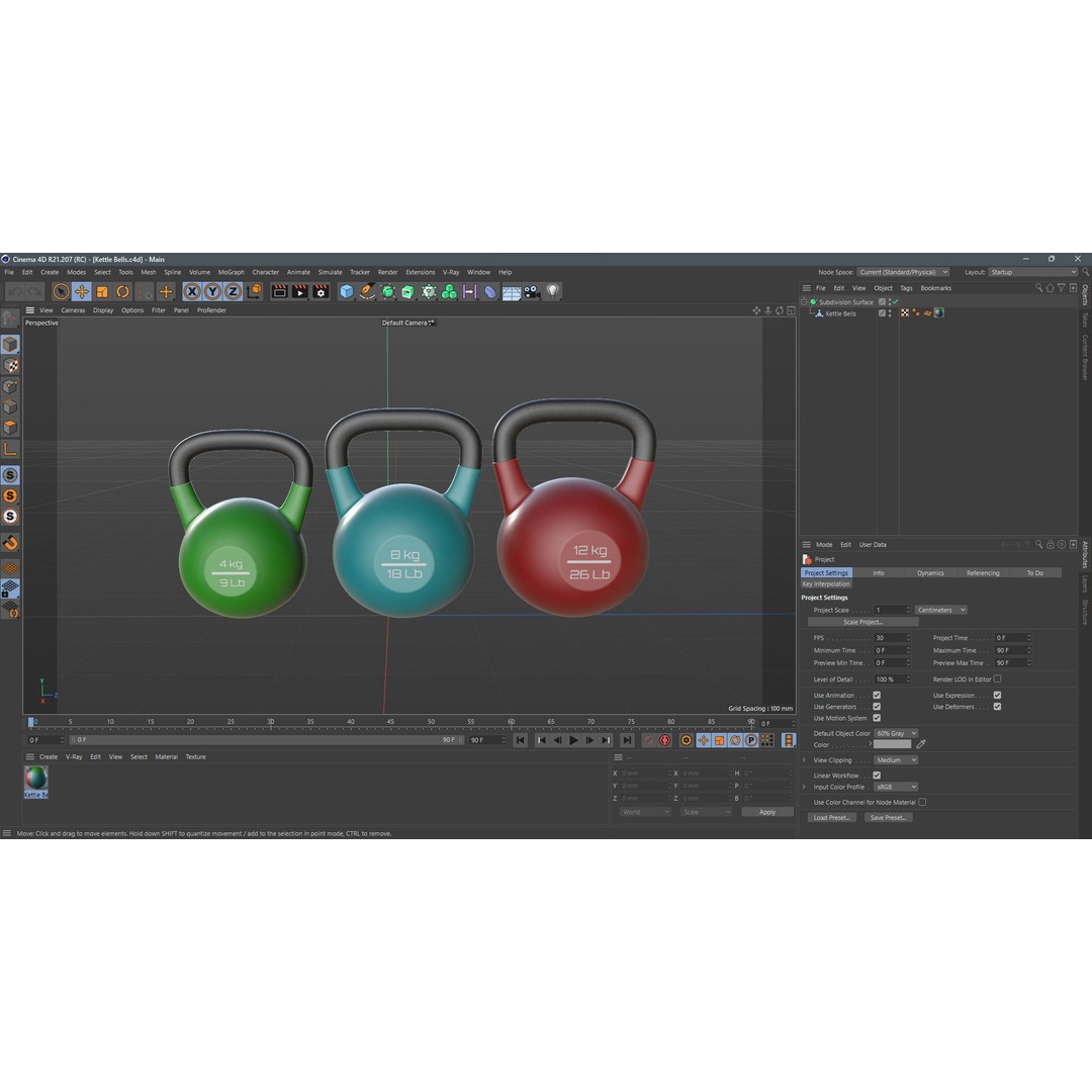 Kettle Bells 3D Model – Low Poly Game Asset, PBR Textures - View 14