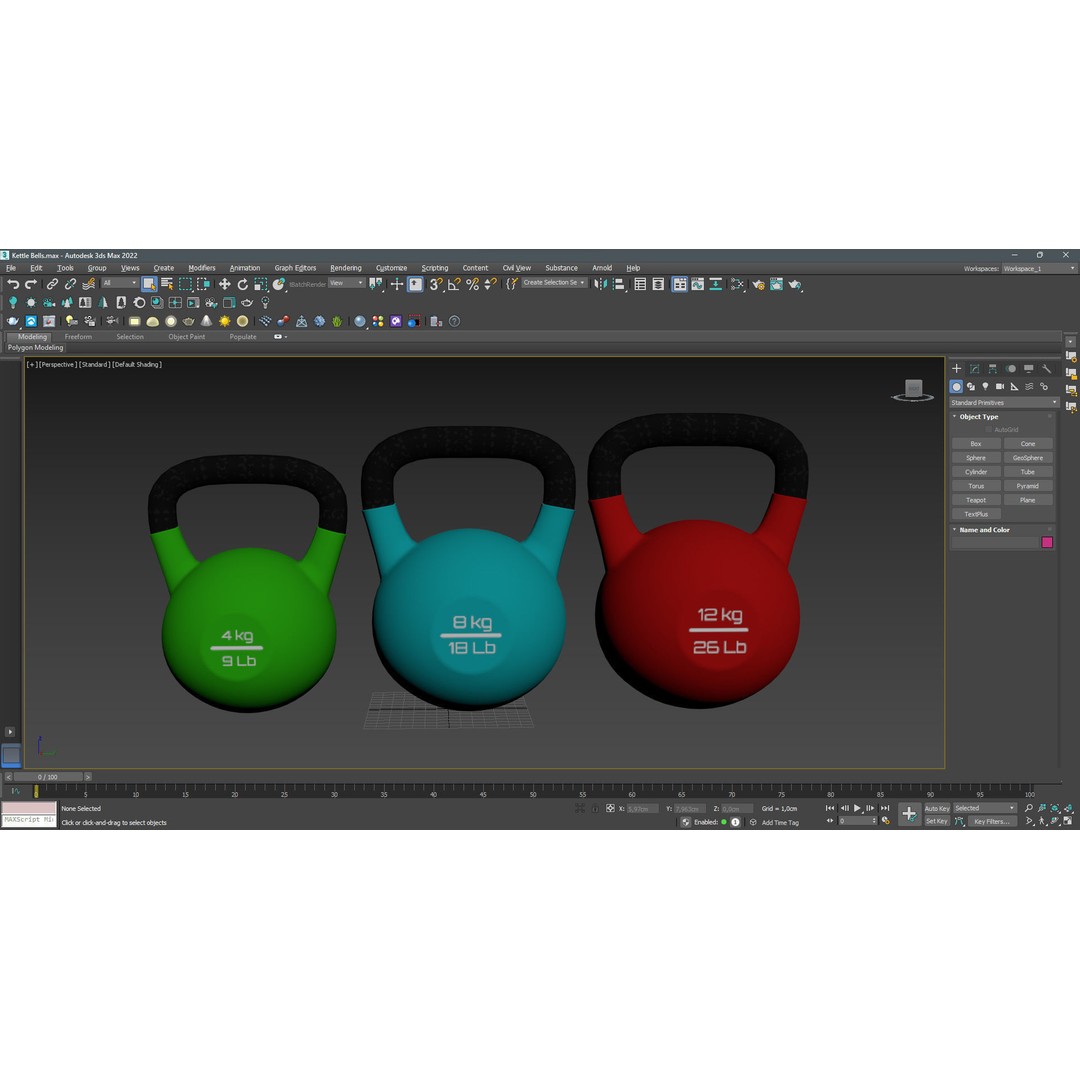 Kettle Bells 3D Model – Low Poly Game Asset, PBR Textures - View 15