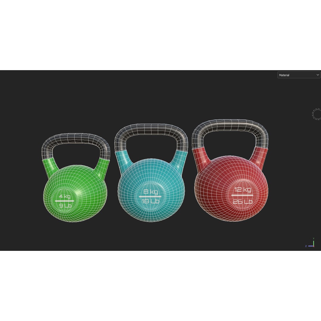 Kettle Bells 3D Model – Low Poly Game Asset, PBR Textures - View 17