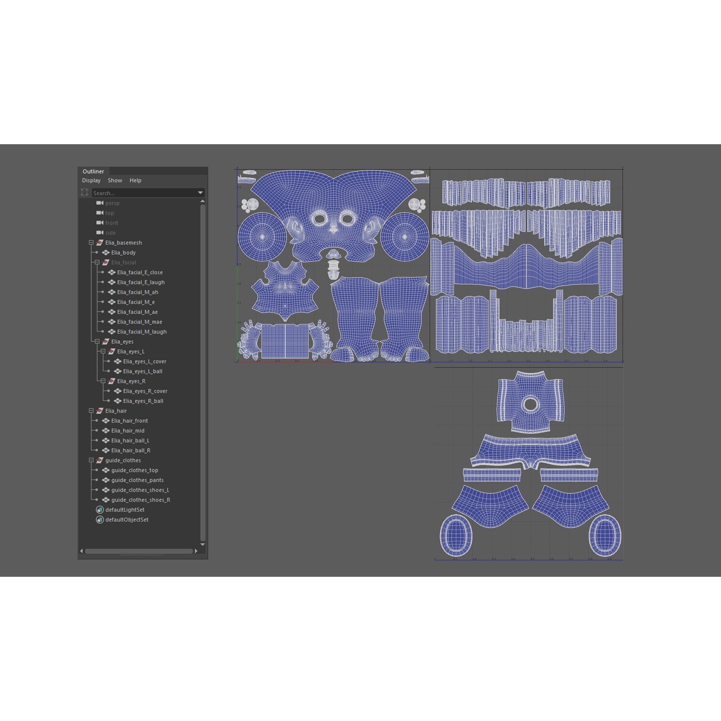Elia Basemesh with Facial Expressions - Game-Ready 3D Model - View 11