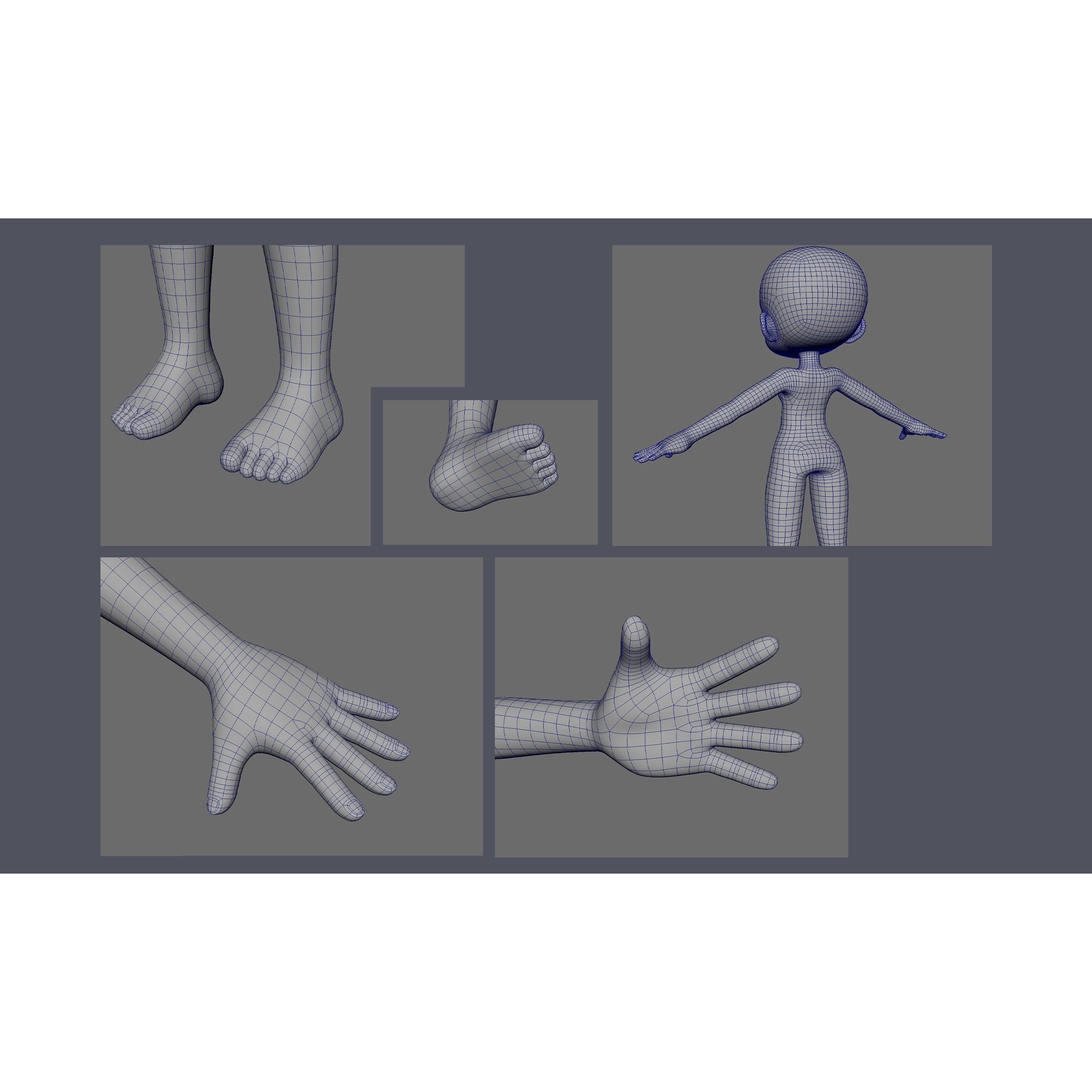 Elia Basemesh with Facial Expressions - Game-Ready 3D Model - View 7