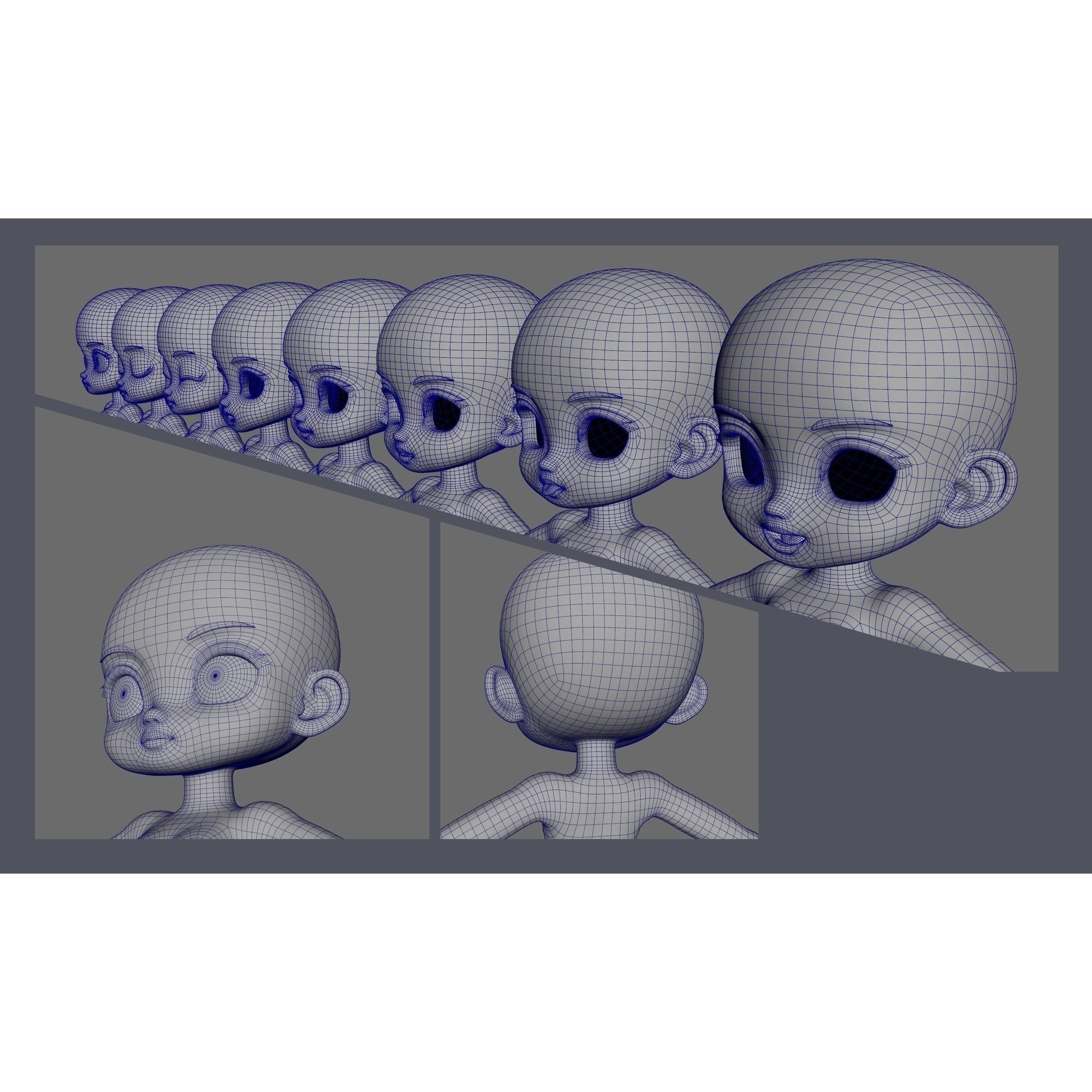 Elia Basemesh with Facial Expressions - Game-Ready 3D Model - View 8